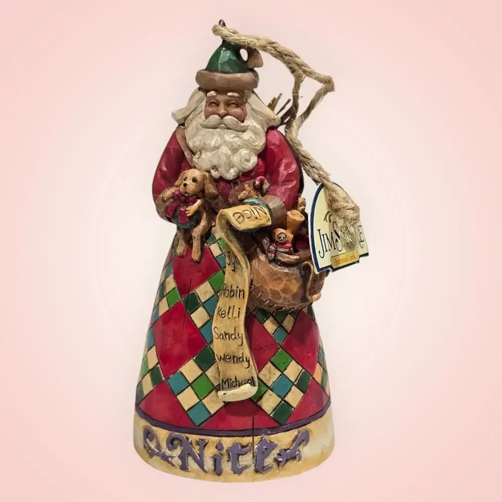 Jim Shore Heartwood Creek He Knows Naughty / Nice Santa 2006 Double Sided Enesco